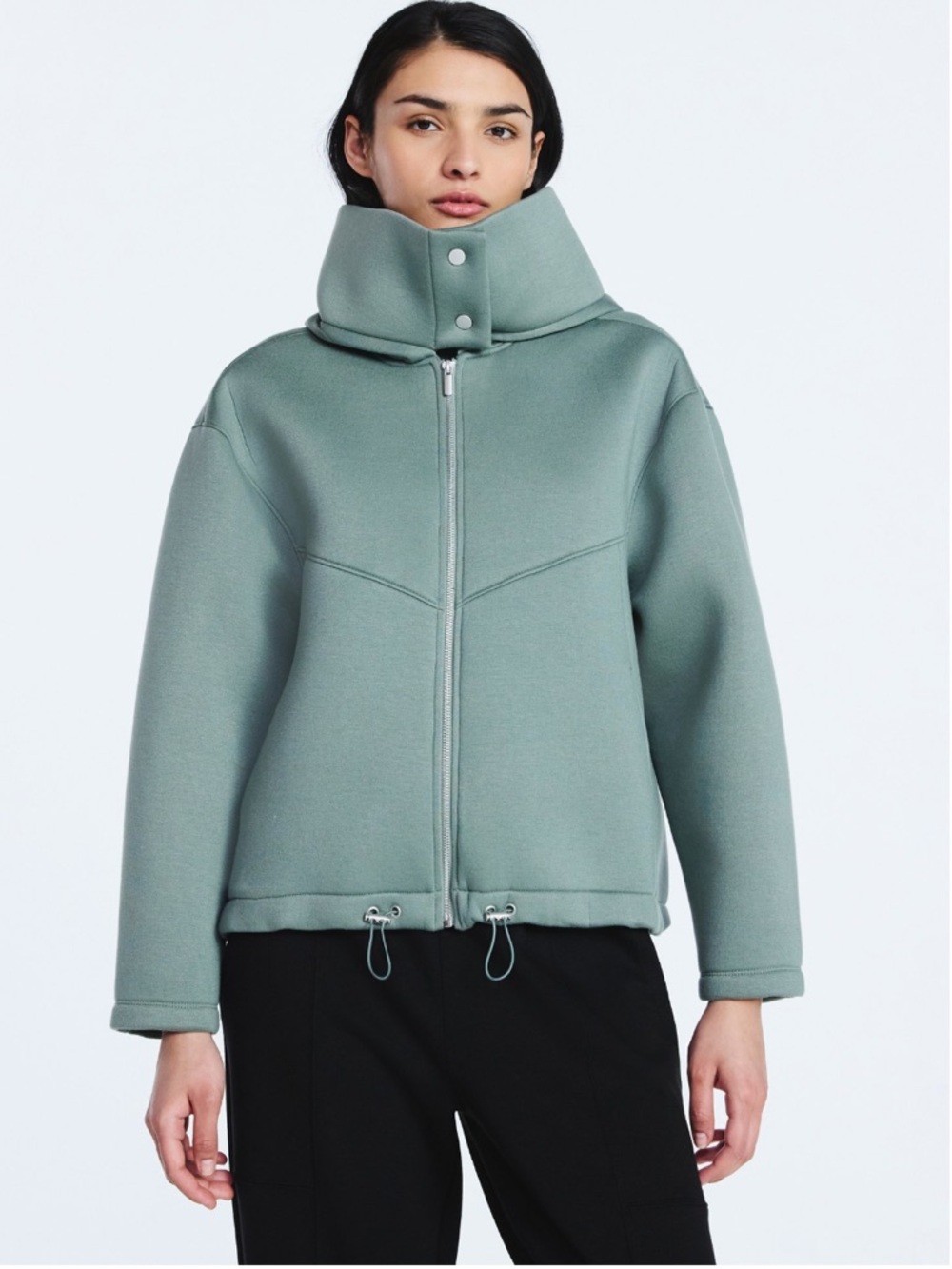 NWT Cinched Hooded Zip Jacket